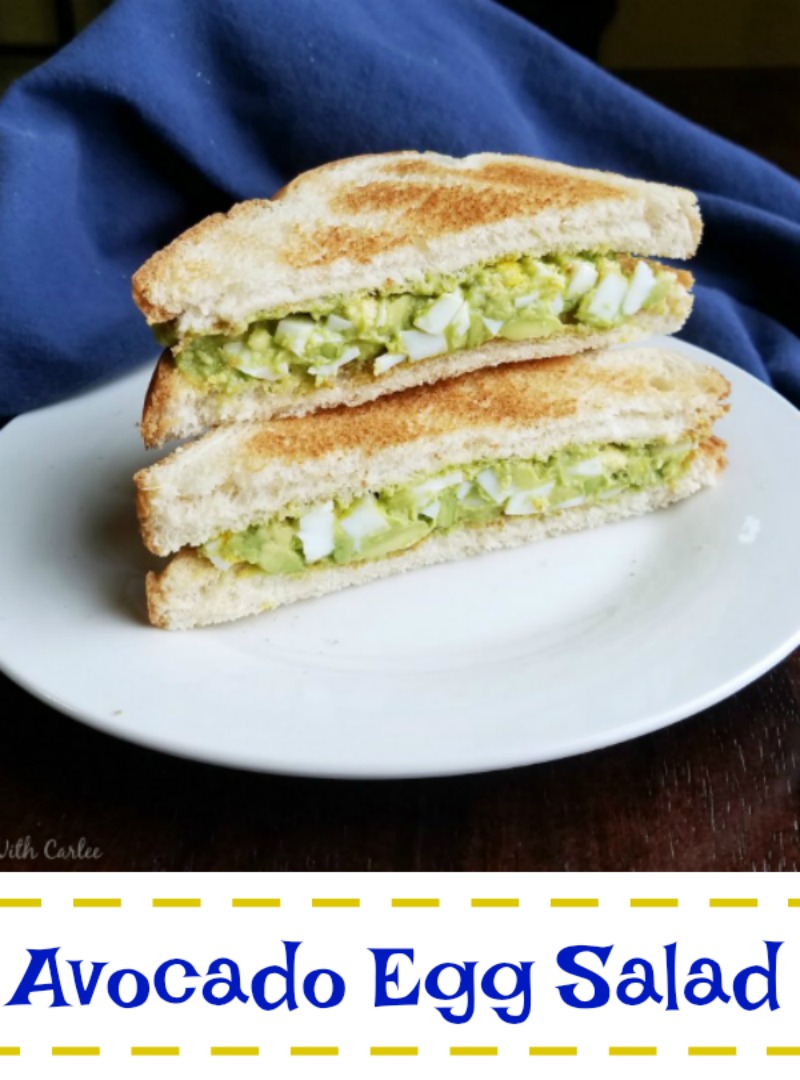 One of our favorite ways to make egg salad is with avocado. It’s still creamy but healthier and perfect between a couple slices of toast!