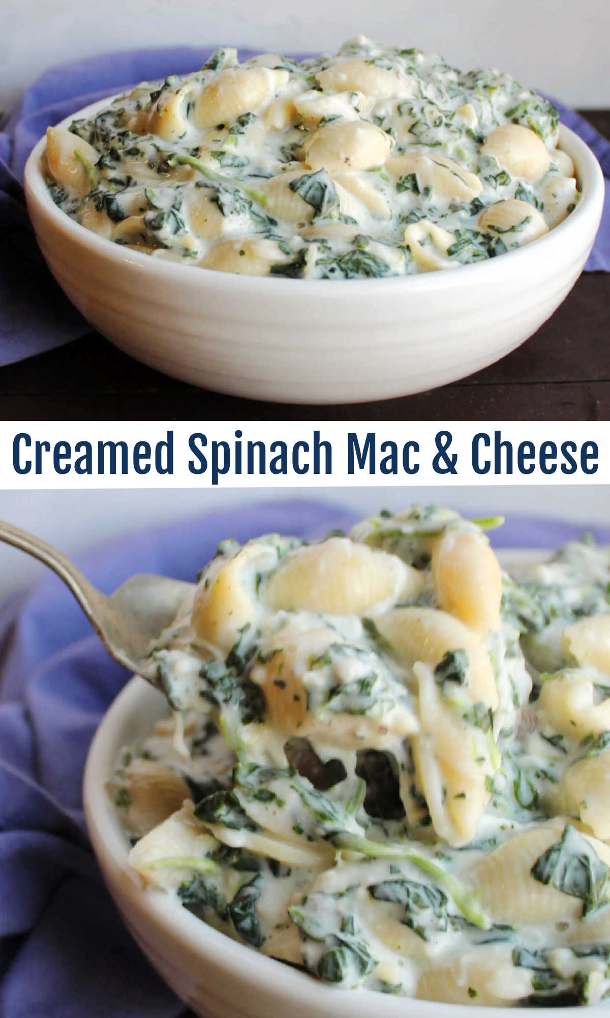 This yummy mac and cheese recipe is super creamy and cheesy. Plus it has spinach mixed in to balance it all out. It is a perfect accompaniment to almost any entrée. Just imagine how good it will look on your dinner plate.
