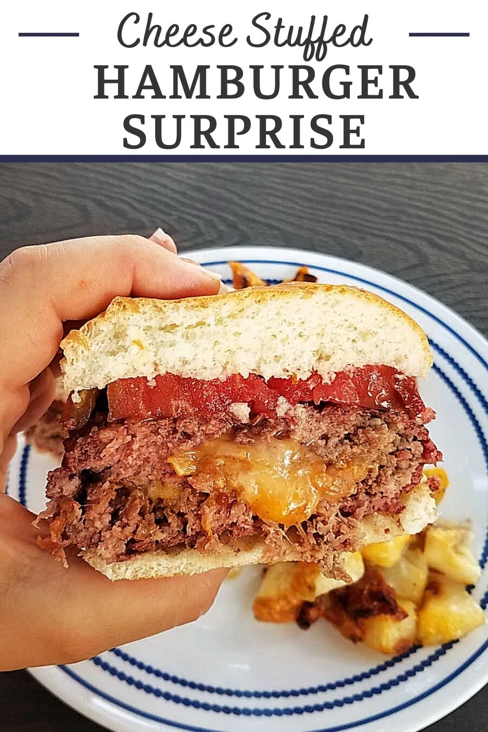 These stuffed burgers have cheese, bbq sauce and onion cooked right inside. The recipe for hamburger surprise is from my Maw-Maw and has been enjoyed for generations.