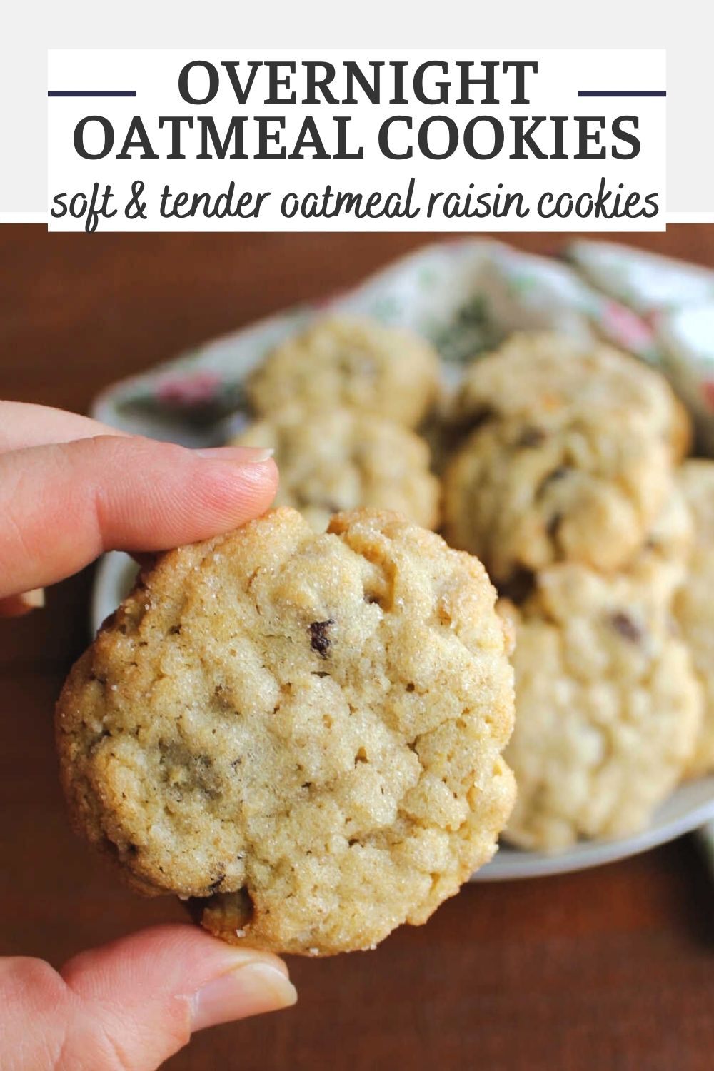 Overnight oatmeal raisin cookies take two days to make, but their soft chewy texture makes it worth the wait. This old fashioned recipe is straight from my great-grandma's recipe box and the tender cookies are still a favorite.