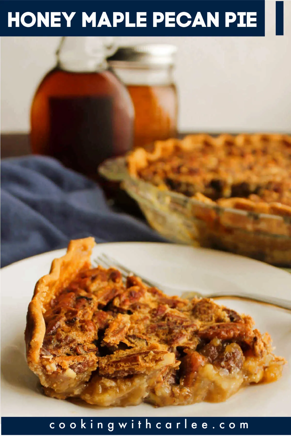 This pecan pie is kind of like the one you grew up with, but it is also so very different. The texture is the same, but it is sweetened with honey and maple syrup instead of corn syrup for a deep and naturally sweetened flavor!