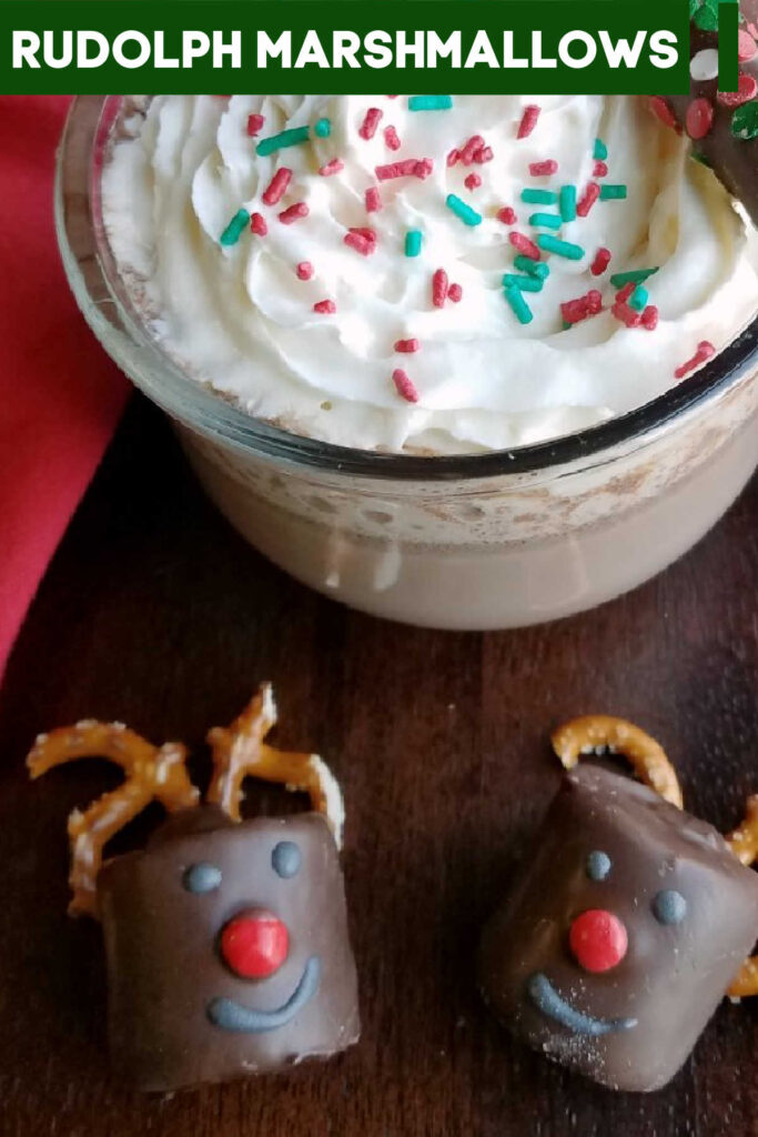 These Rudolph the marshmallow reindeer are so cute and the perfect accompaniment to your mug of hot cocoa! Make them for friends, neighbors, teachers and yourself!