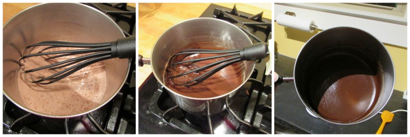 Step by step pictures of making paste for mocha ermine frosting.