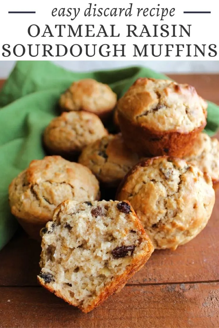 oatmeal raisin sourdough muffins