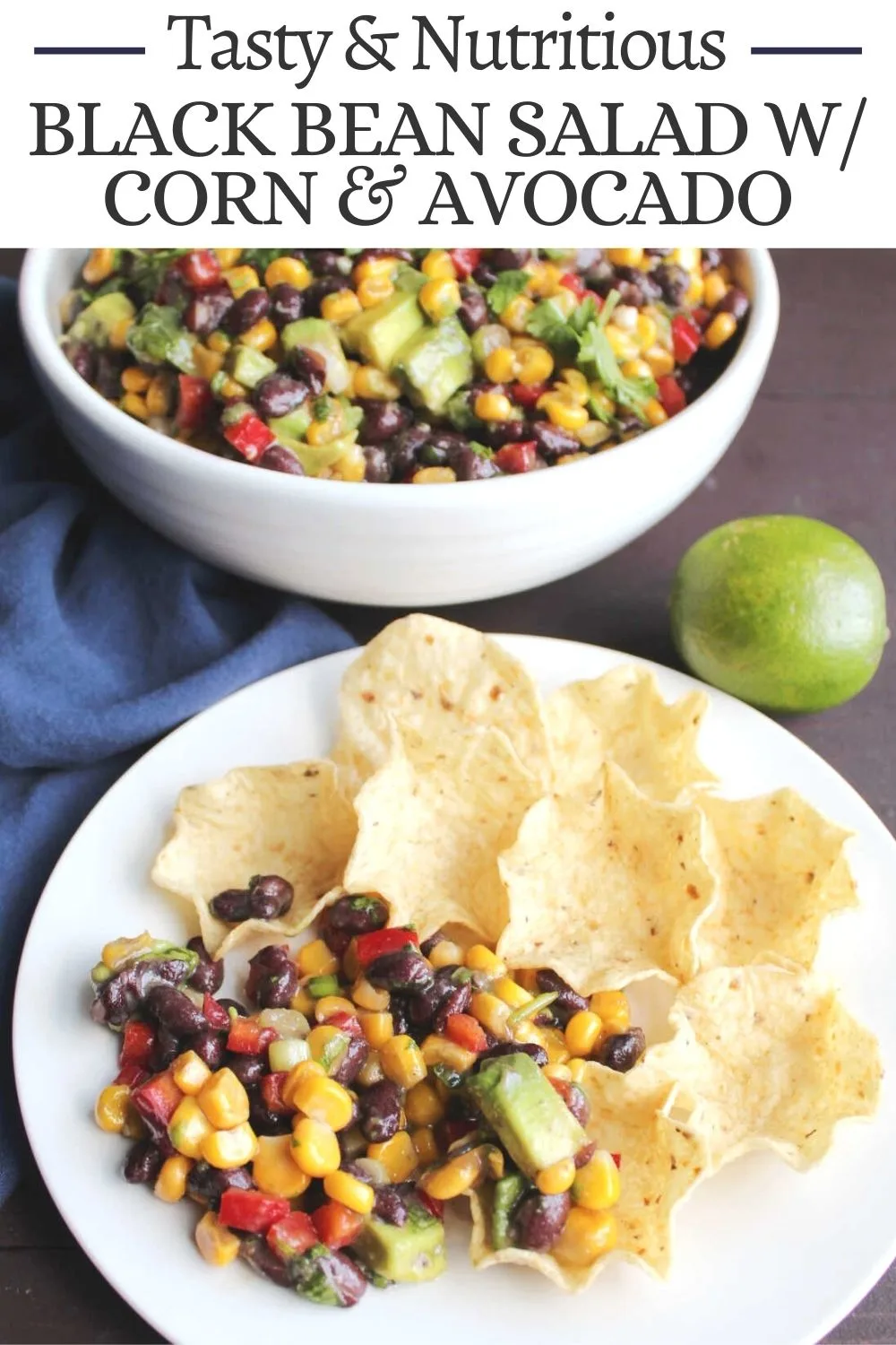 Corn, black bean and avocado salad is the perfect side dish for all of your Mexican favorites. It is so fall of flavor, nutrients and yumminess. It’s also a great dip with tortilla chips!