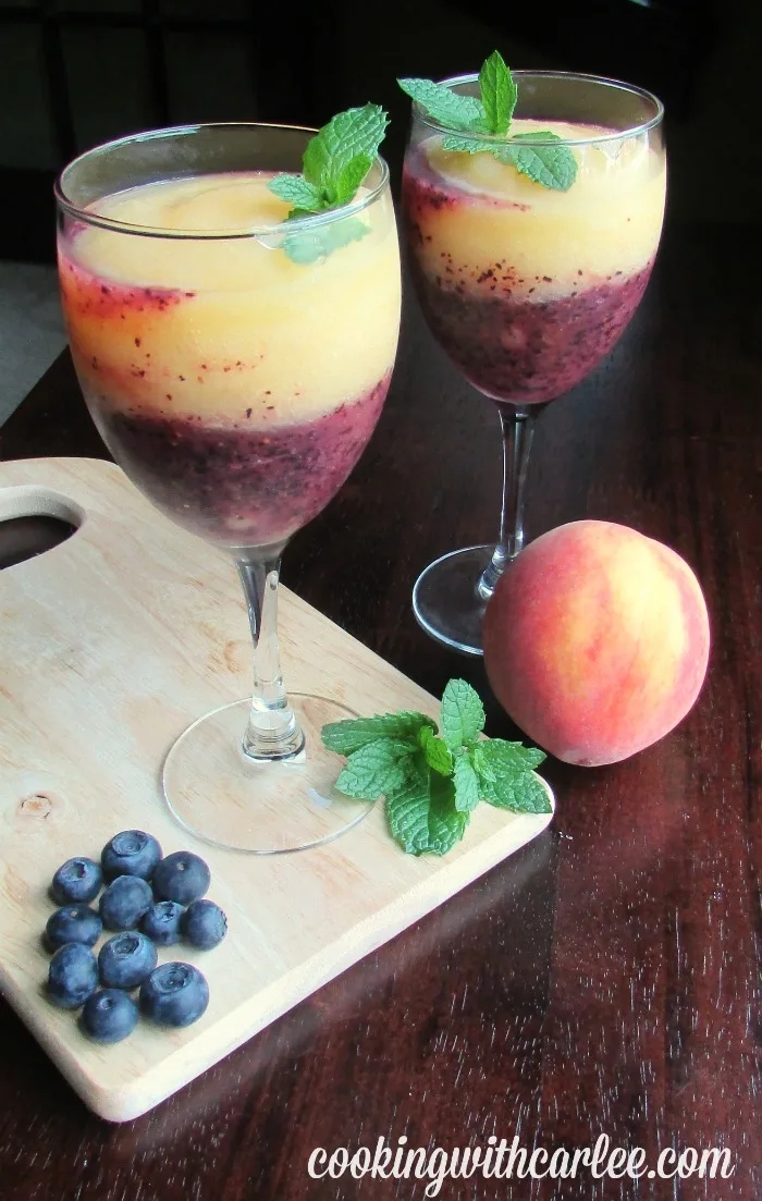 Peach and Blueberry Wine Slushies
