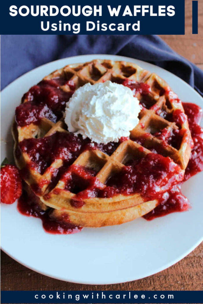 sourdough waffles image with text