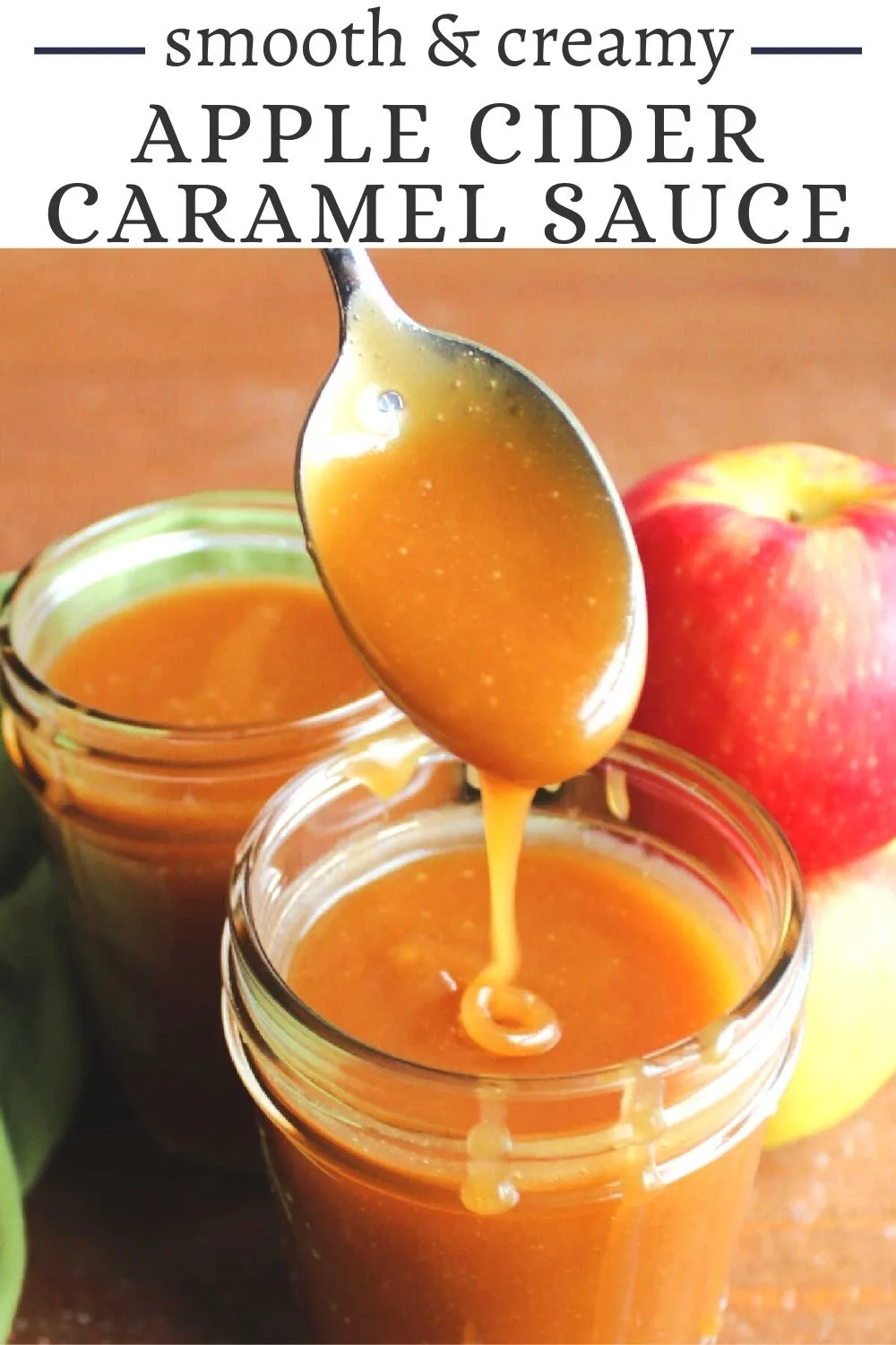 This delicious caramel sauce is kissed with apple cider. You are not going to believe the flavor it gives. Perfect for drizzling over cake, ice cream, waffles, apples or eaten off a spoon!