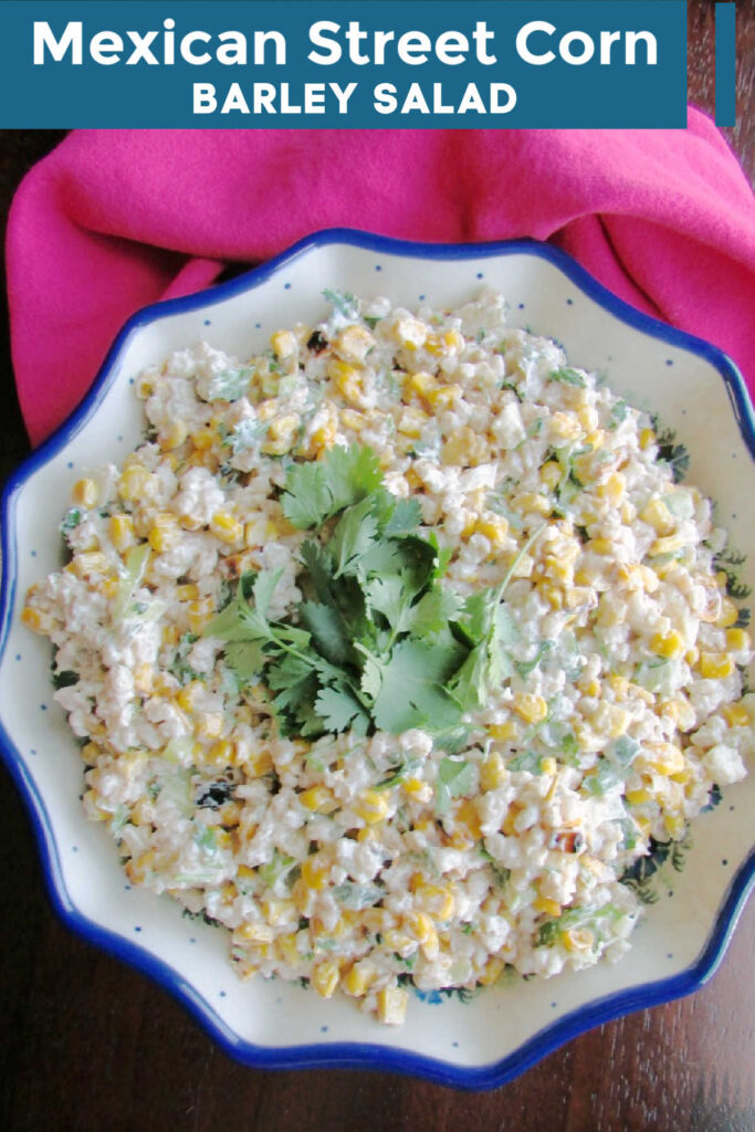 Mexican Street Corn Barley Salad is packed with the flavors of the street cart favorite, but in a great side for a picnic, potluck or BBQ. Make it ahead for a fun side dish!