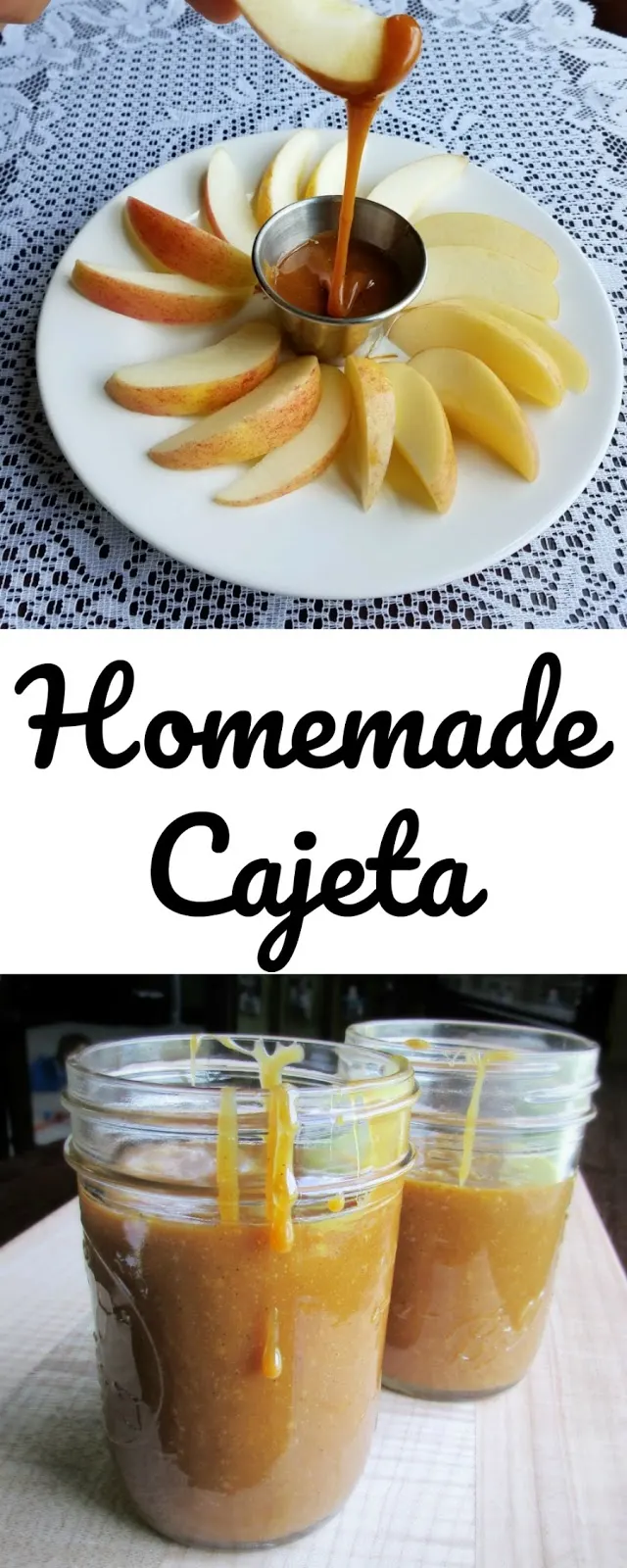 This Cajeta is liquid gold. It is thick, sweet and caramely. It is great over ice cream, pound cake, as a dip for apples or on a spoon! It is made with goat’s milk for the full flavor, but this recipe could be easily made with cow’s milk as well!