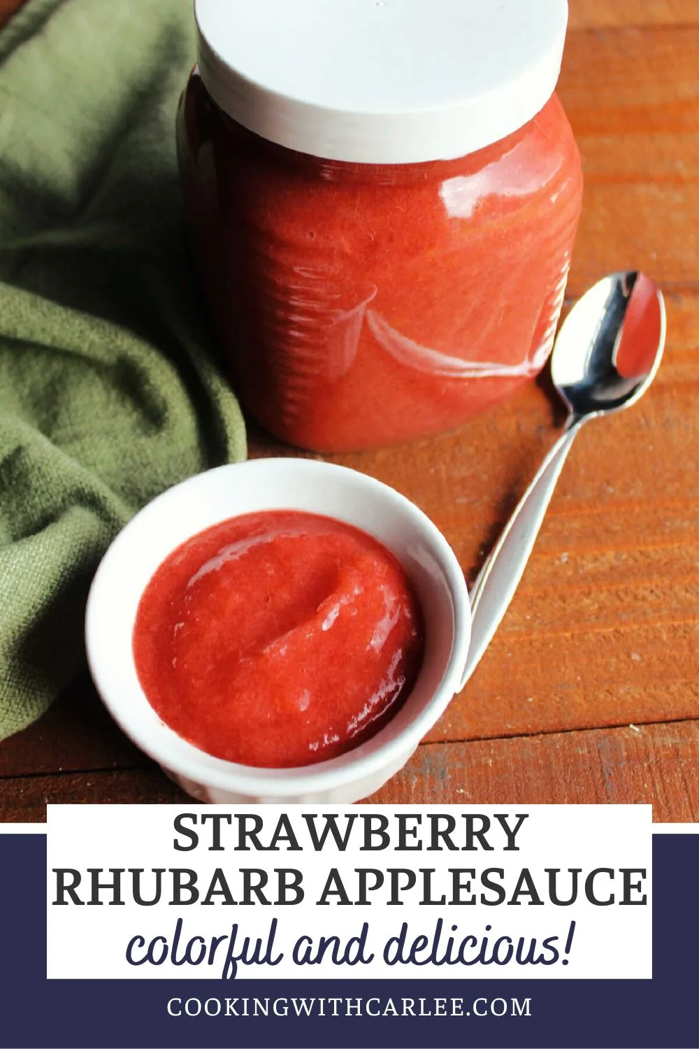 Strawberry and rhubarb add great pink color and flavor to applesauce. Sweetened with honey, this tasty sauce is great as a snack or as a side dish. You can also stir it into yogurt or oatmeal for even more flavor.