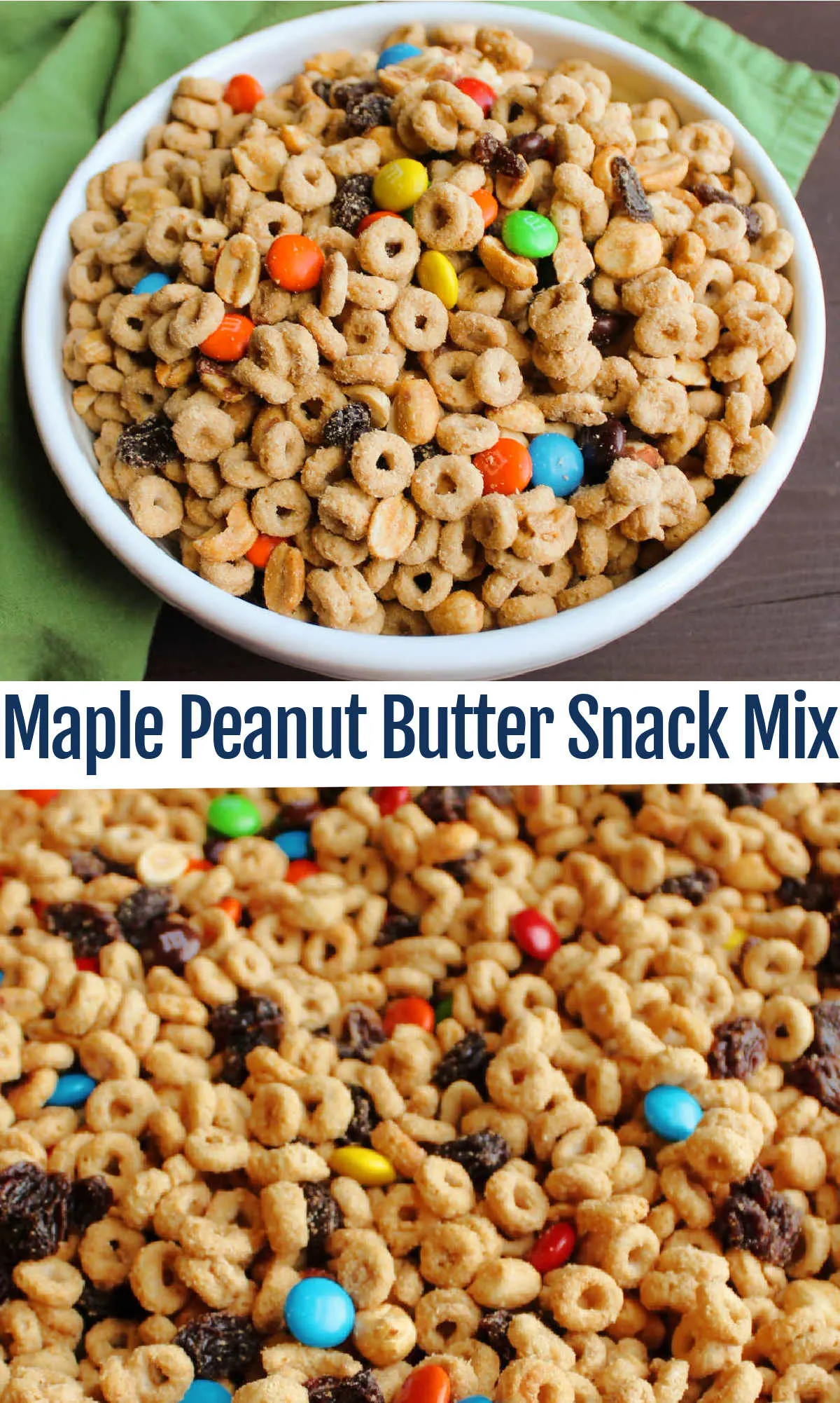 This peanut butter maple snack mix is a perfect after school treat, road trip snack or portable pick me up! It is full of flavor, texture and plenty of crunch.