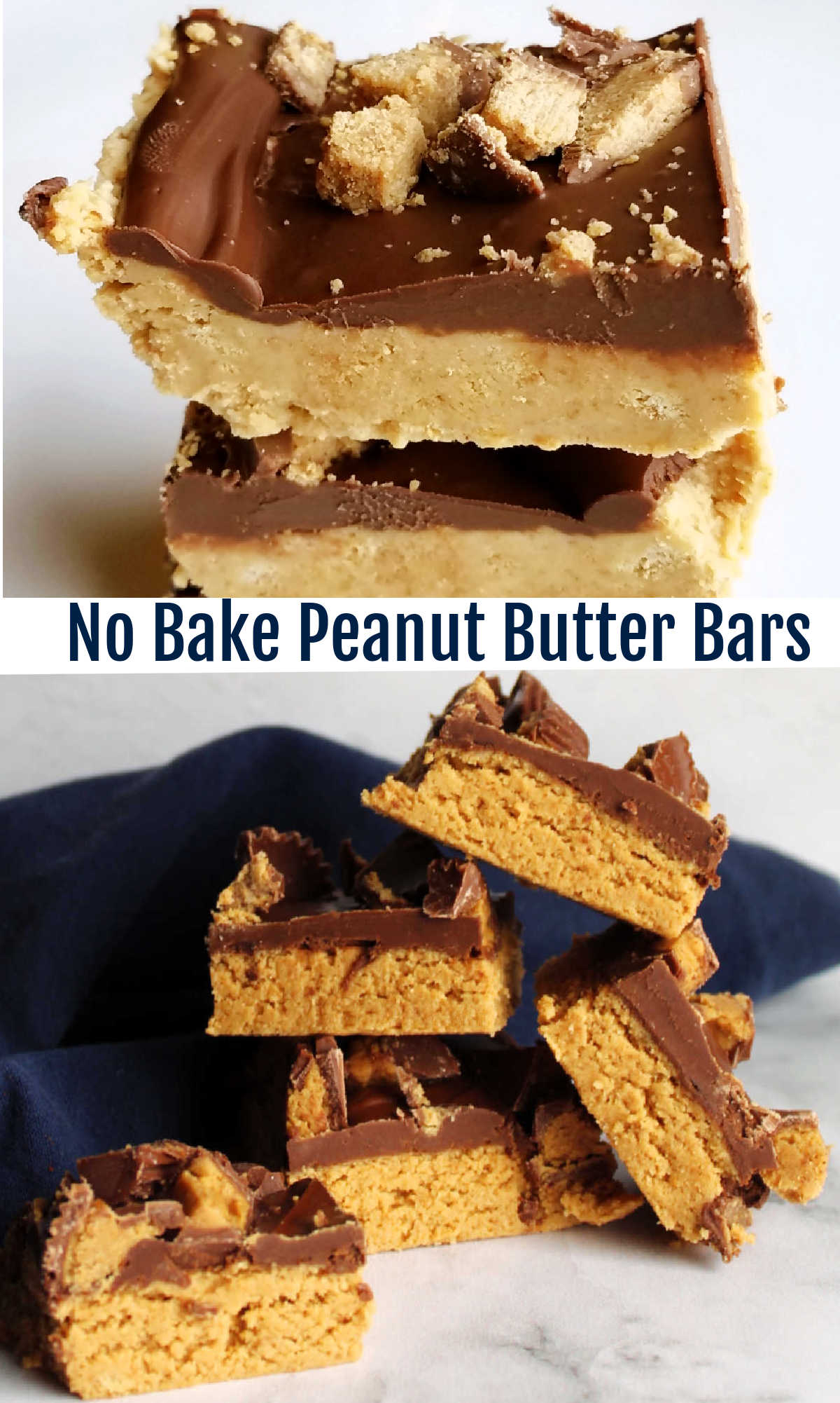Peanut butter, graham crackers and chocolate come together in a fun no bake bar.  These fun treats are sure to get rave reviews everywhere you take them.  They are so easy to put together they are likely to become your new go to dessert!