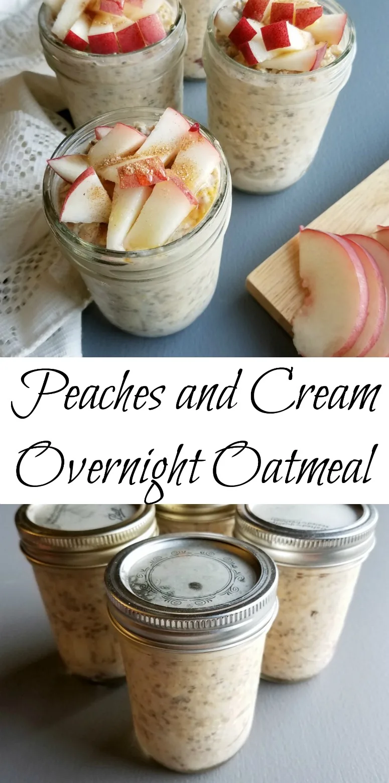 Mix up this recipe in the evening and you’ll wake up to delicious fruity, creamy oatmeal. Grab a jar on the way out the door or enjoy it as a leisurely breakfast treat. It is a quick and easy way to turn peaches and cream into a breakfast delight!