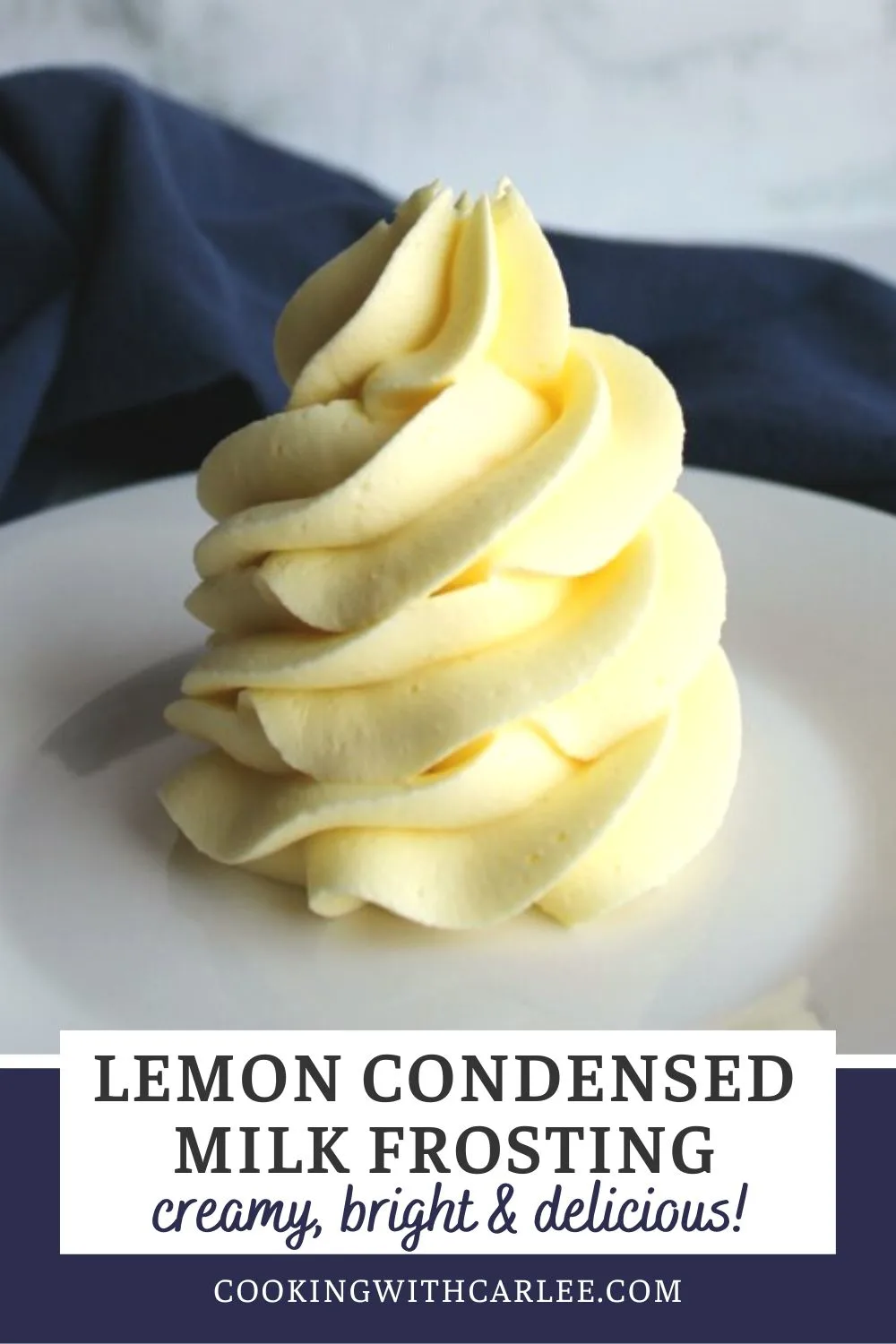 This frosting is the perfect combination of rich, fluffy and bright. It has a lovely lemon flavor without being too much and the sweetened condensed milk adds that little something special you can't quite put your finger on!