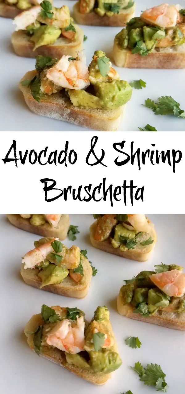 Delicious shrimp, creamy avocado, lime, cilantro and a hint of chili powder piled atop some delicious garlic bread. It is a one of a kind bruschetta appetizer that reminds me of our trip to the Houston shore.