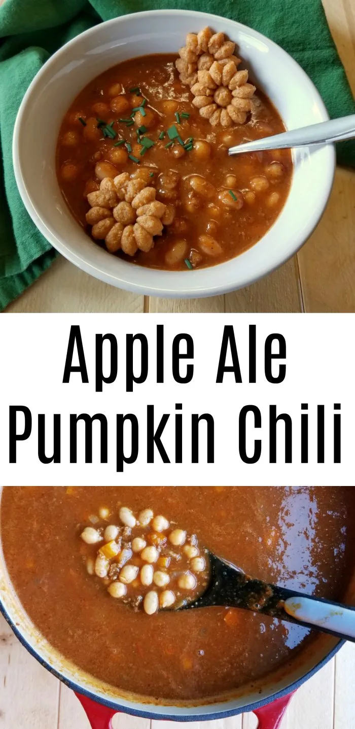 Apple ale pumpkin chili is loaded with fall flavors! It is perfect for game day or for warming you when it’s chili outside!