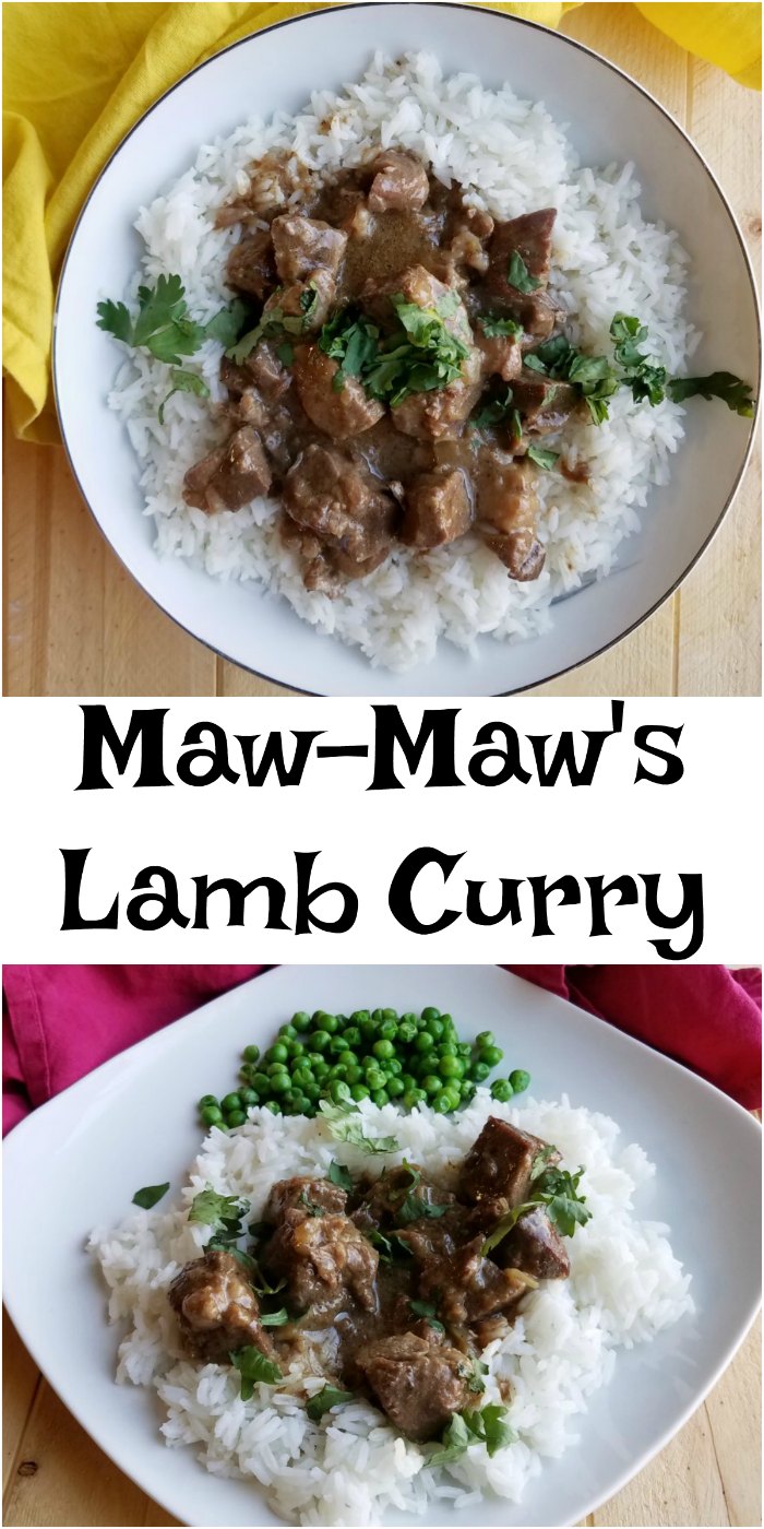 This recipe for lamb curry is super simple but so easy. It is a perfect fall or winter meal that sticks to your ribs. My Maw-Maw created this recipe way back when my my mom quickly remembered it when we were looking for old family recipes. Her fond memories were fun to relive while making the dish.
