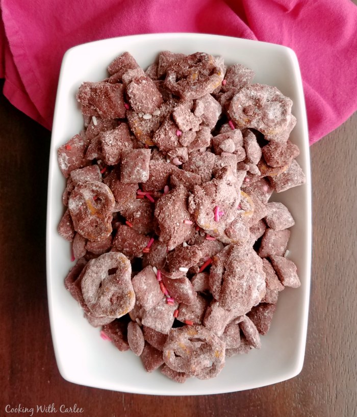 chocolate pretzel and cereal snack mix