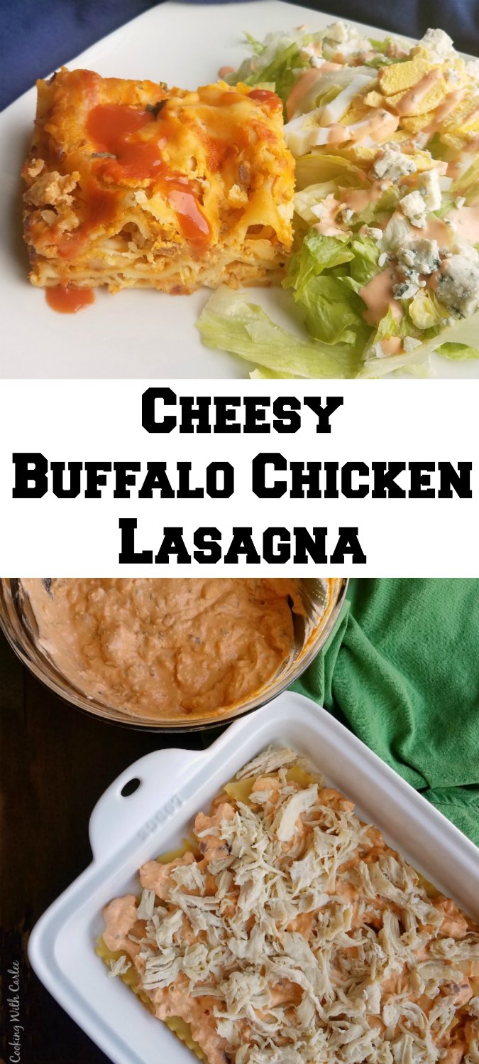 Take that spicy buffalo chicken flavor you love and make it into a creamy, cheesy, oh so good lasagna. It’s the perfect dinner for game day or any day!