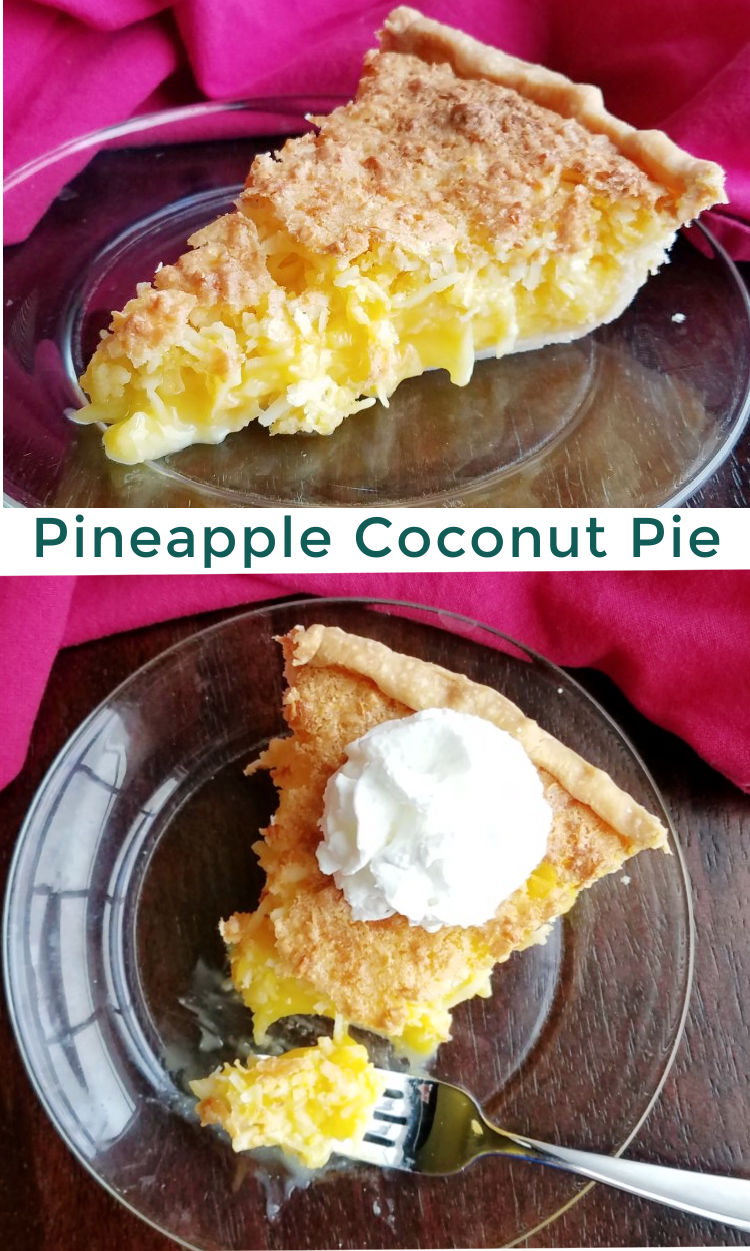 Bright, sweet and full of flavor and texture, this pie is the perfect combination of coconut and pineapple for a taste of the tropics in pie form!