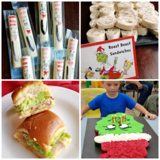 Collage of pictures from diy dr seuss party.