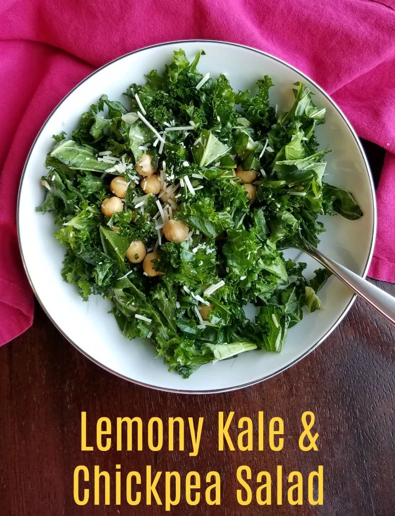 This salad is super simple but oh so good. Kale and chickpeas are married with a bright lemon dressing for a flavorful and nutritious salad.