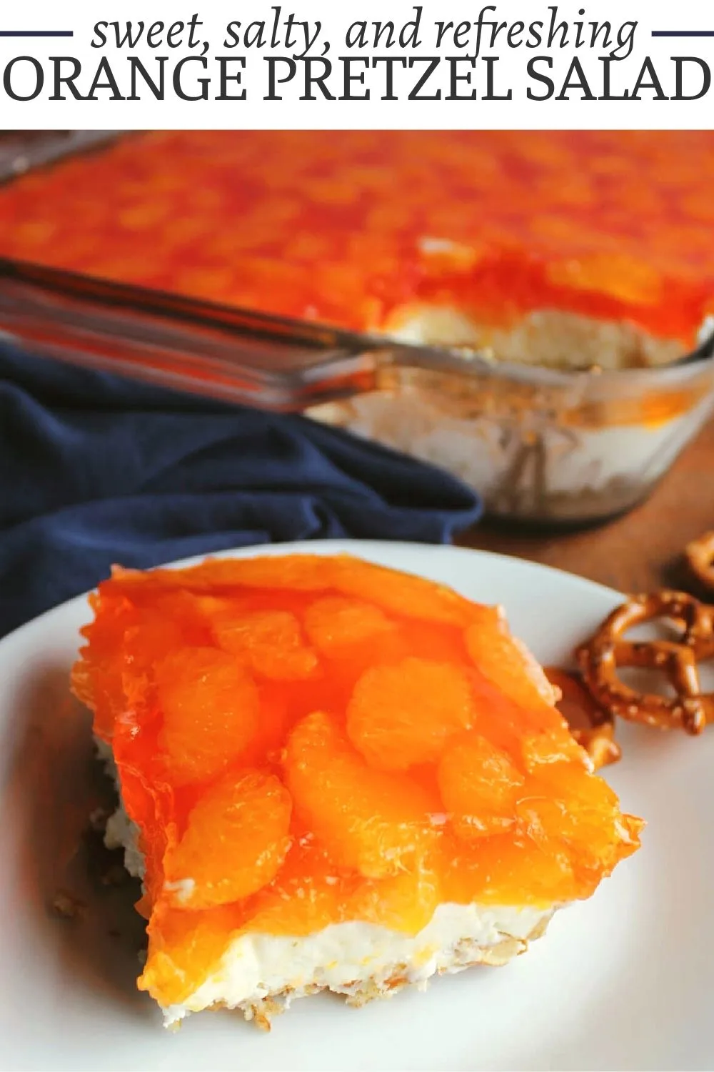 If you are looking for a sweet and salty refreshing treat, you are in the right place. This orange pretzel salad is a fun citrusy twist on a summer classic. Make one to see how good it is for yourself.
