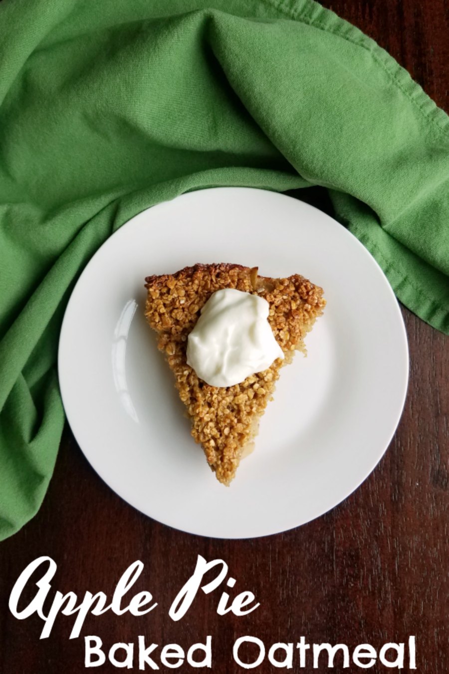 This fun breakfast has the flavors of apple pie baked right into a nutritious oatmeal package. It is easy to make and the leftovers are great too!