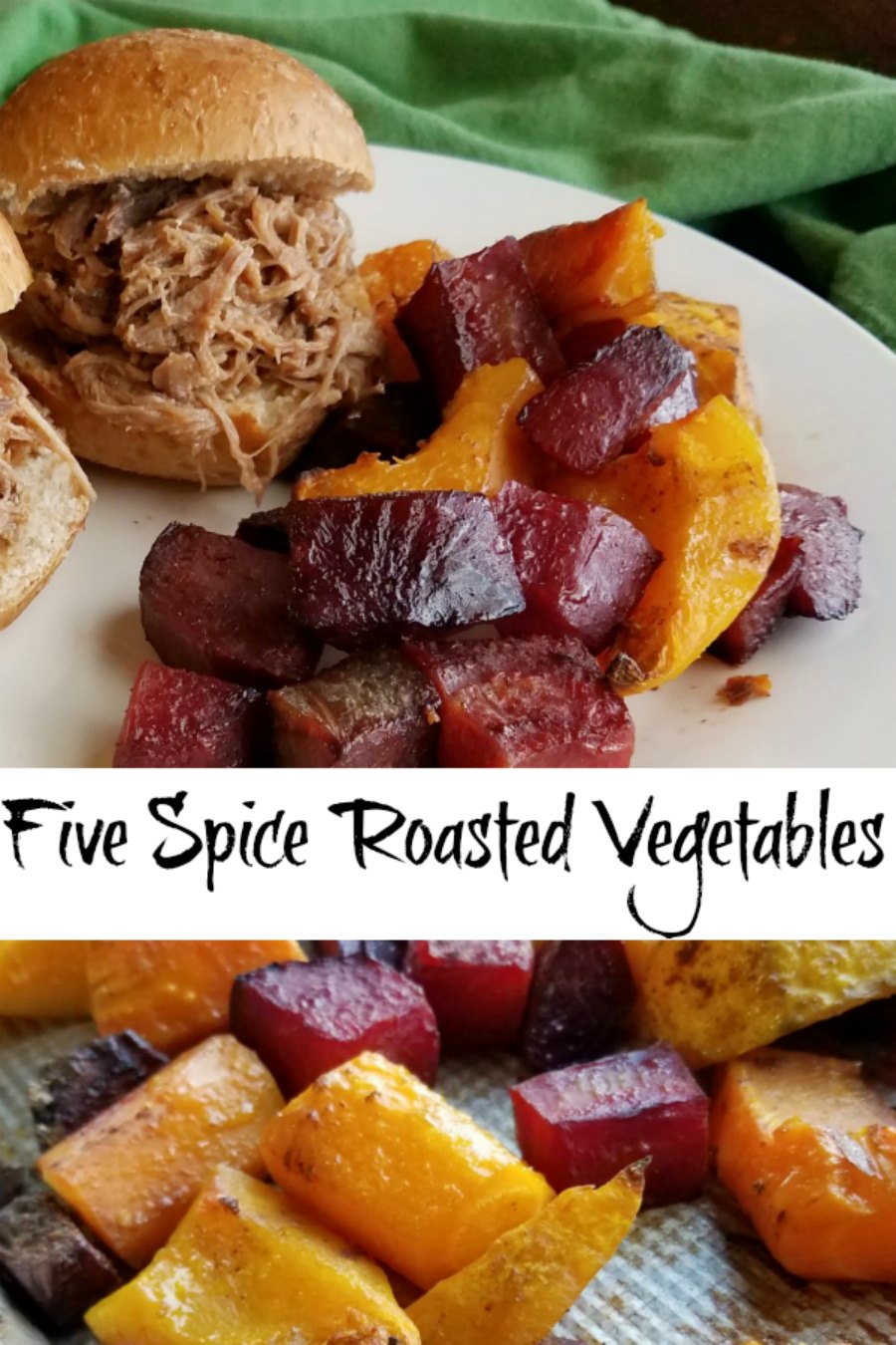 Roasted fall vegetables are made perfectly tender and lightly caramalized with a hint of Chinese five spice to give them that extra something. It’s a delicious fall side dish.
