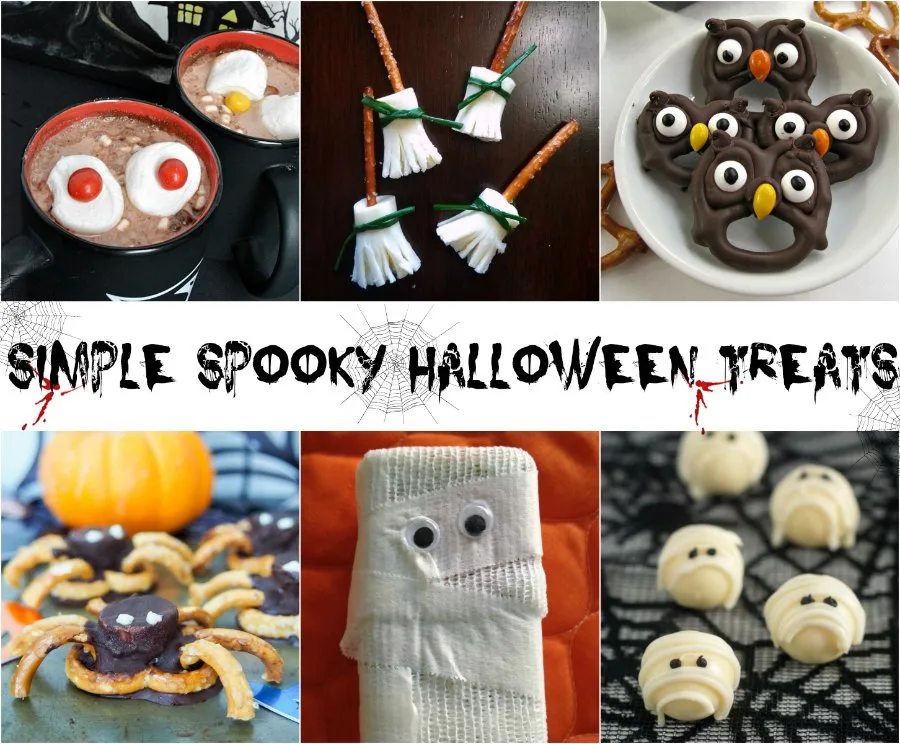 Collage of Halloween inspired treats.