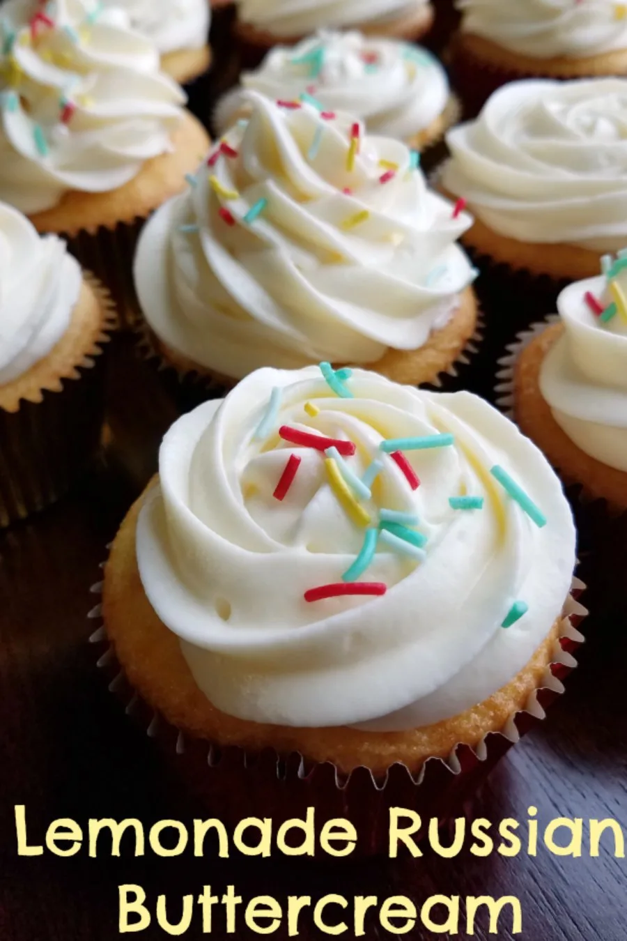 This silky smooth Russian buttercream is made with sweetened condensed milk and flavored with lemonade. Pipe some on lemon cupcakes for an luscious lemon treat!