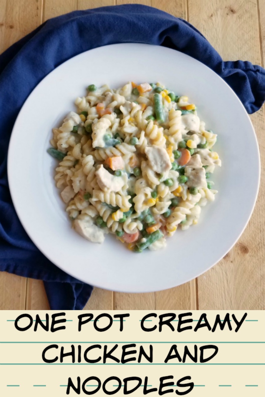 This comforting and simple to make meal is made all in one pot. Creamy chicken and noodles is a great weeknight dinner that is full of flavor and the whole meal is in one dish!