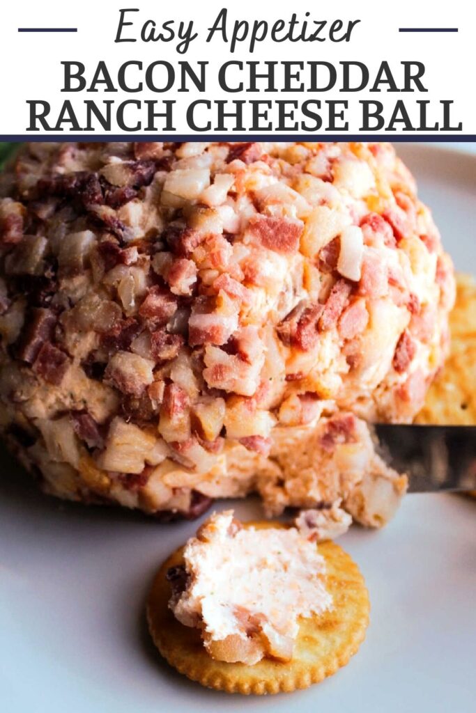 Cheddar, bacon and ranch are a perfect combination of flavors for a cheese ball. Get your crackers ready and watch this disappear right before your eyes!