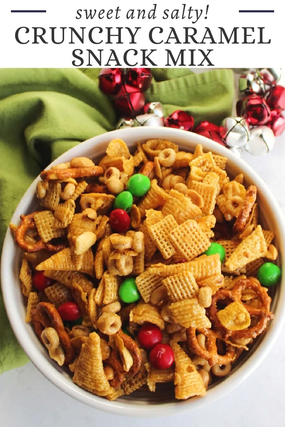 This caramel snack mix has it all. It is sweet and salty, crunchy and delicious. Plus it can easily be customized to what you have on hand or your tastes!