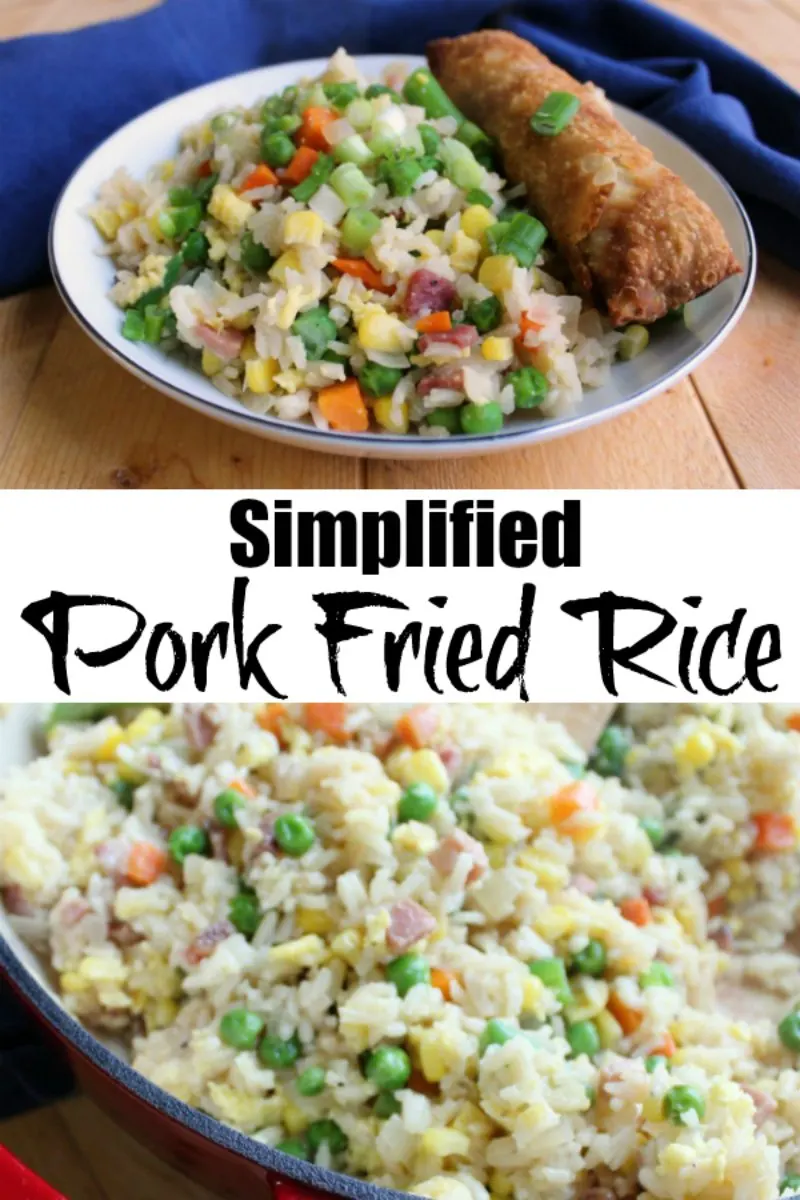 Make pork fried rice without leftover rice. This simplified recipe comes together quickly, tastes great and starts with uncooked white rice!