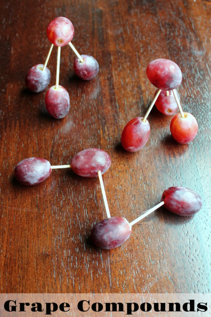 close up of three grape compounds.