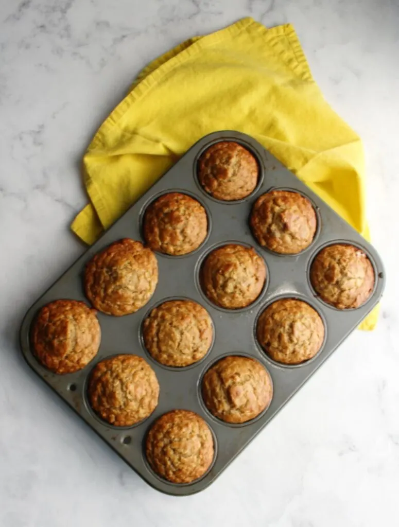 Tender muffins loaded with banana and oatmeal are a snap to make. This easy recipe comes together in no time. They are a great way to incorporate some fruit and oatmeal into your breakfast or snack repertoire.
