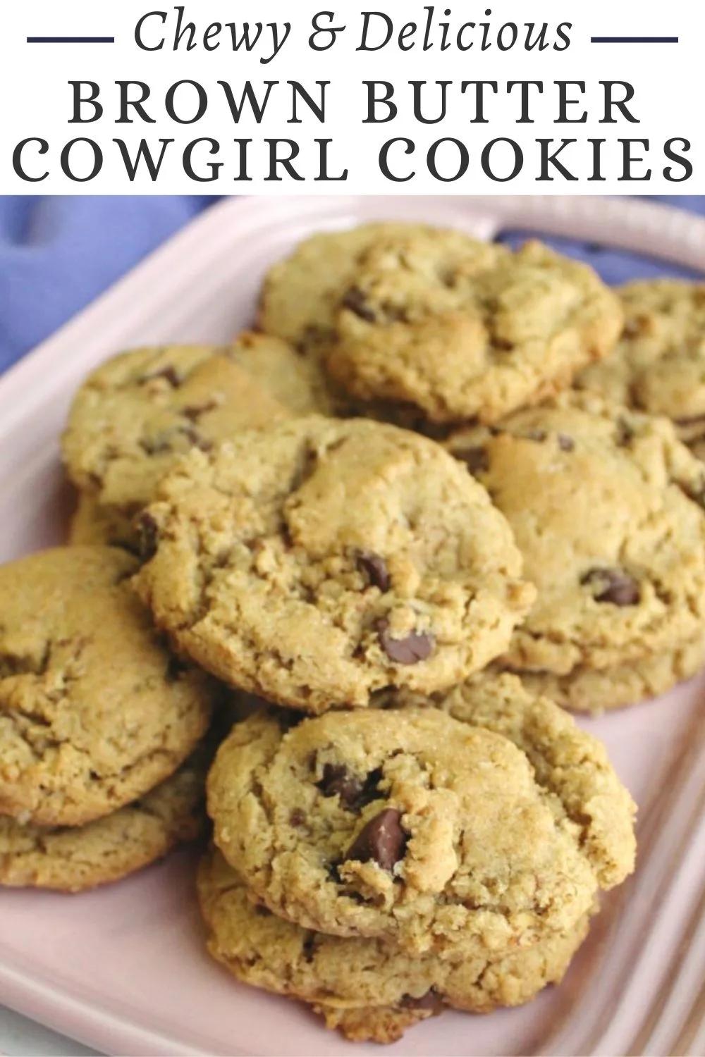 These cookies are a perfect way to quiet your sweet tooth. The brown butter adds depth of flavor and the final results are the perfect mix of chewy delicious oatmeal and chocolate cookies. A pinch of salt on top is optional, but adds one more layer of flavor. Make a batch to share or make some and freeze the extra for when you need to treat yourself!