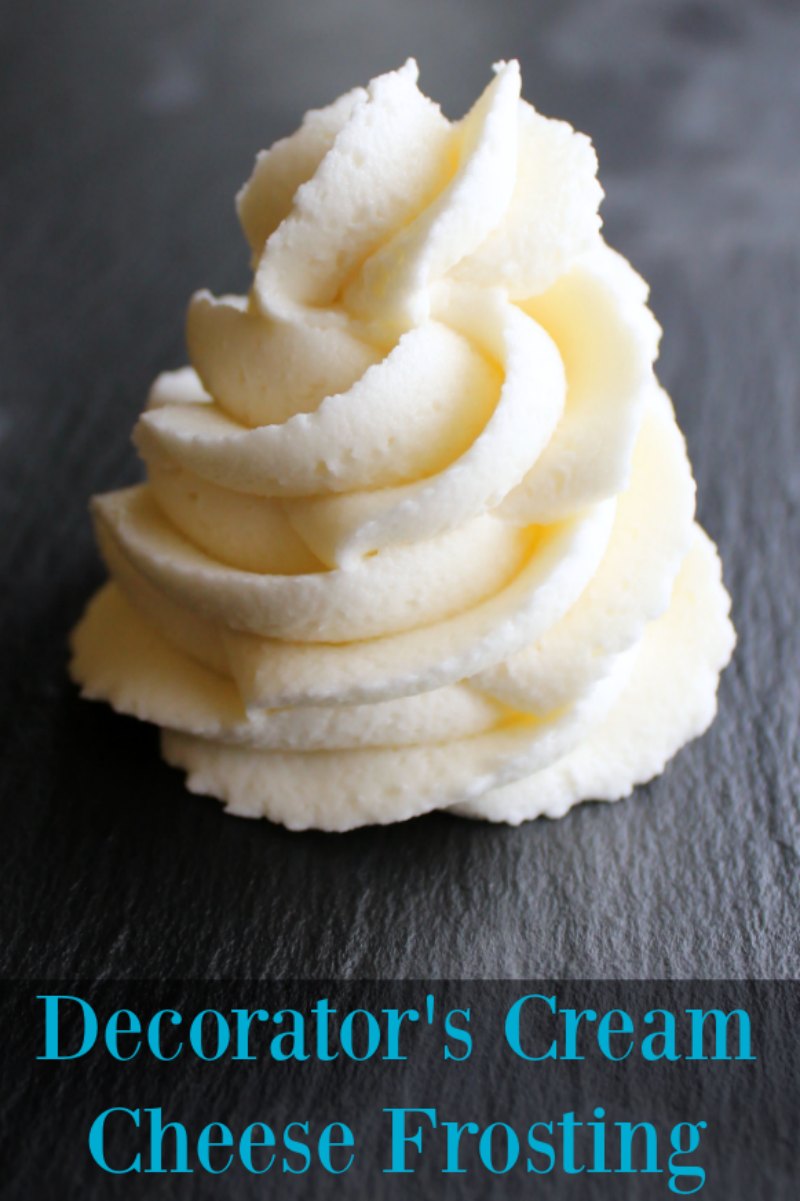 swirl of cream cheese frosting with text