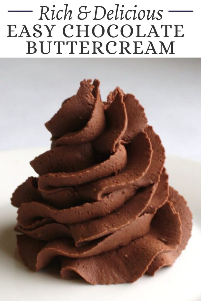 Chocolate buttercream is the perfect topping to so many cakes, cupcakes and cookies. This recipe is great for piping, isn’t too sweet and you can adjust the level of chocolate to your liking! 
