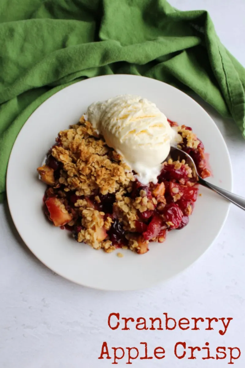 Everything about this delicious cranberry apple crisp screams fall. It is the perfect not too sweet dessert that brings together two of autumn's most iconic fruits. Of course the oatmeal crisp topping makes it amazing. You are to want to make it over and over all fall long.