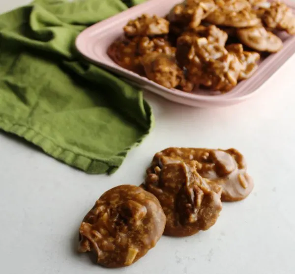 pecan pralines with a hint of molasses ready to eat.