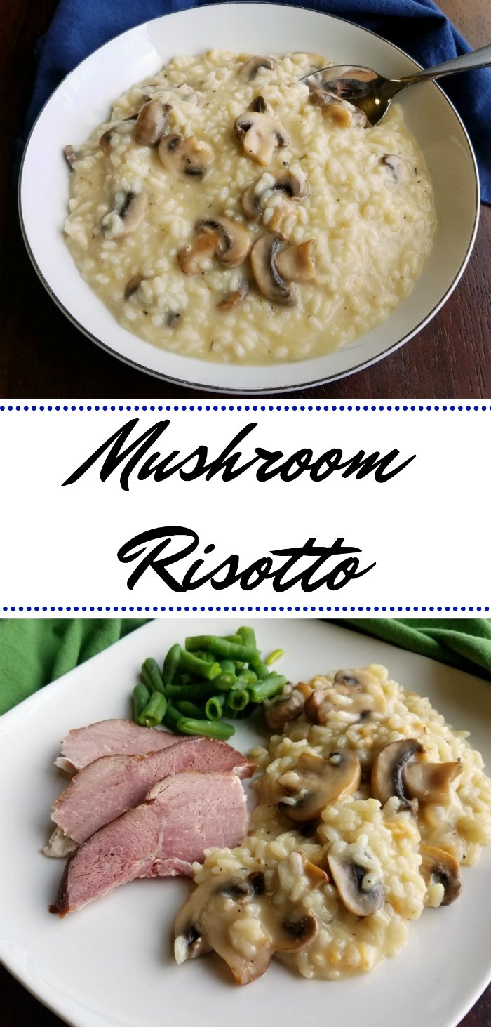 Mushroom risotto takes a little time and a lot of stirring and it's totally worth it. The results are creamy and flavorful. It's a special side dish or make a meal of it!