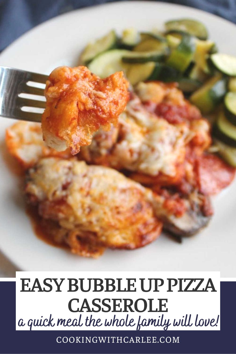 Bubble up pizza is part super easy casserole and part, well... pizza! It only takes a few minutes to throw together and the whole family will love it!
