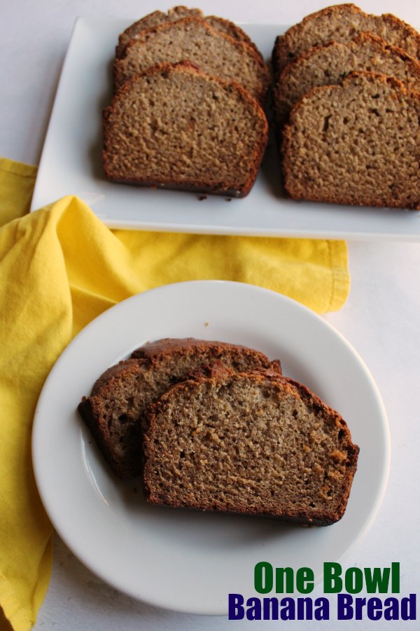 Classic banana bread is a perfect way to use up ripe bananas. This recipe makes an easy one bowl batter that results in a moist and delicious loaf of yummy banana bread.