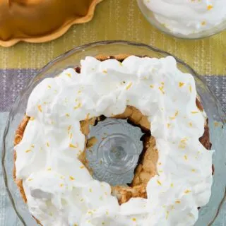 whipped cream topped egg white torte