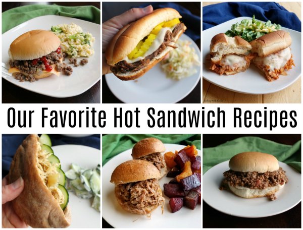 collage of different kinds of hot sandwiches