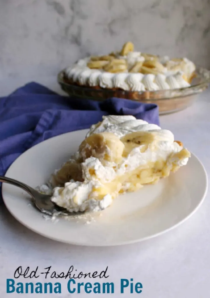 A flaky pie crust filled with bananas and homemade custard and topped with whipped cream. It is comfort food at it's finest! Banana cream pie is a must make dessert.