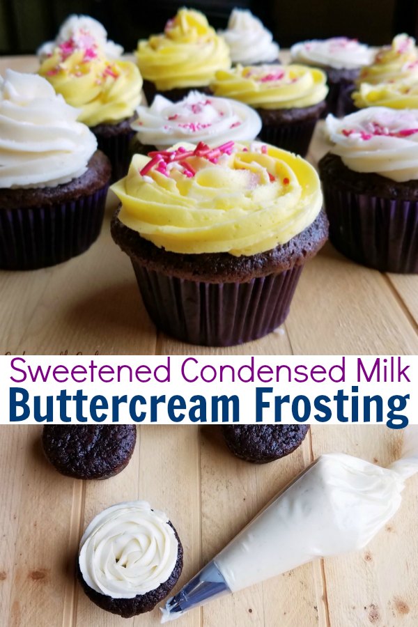 Adding a little “liquid gold” sweetened condensed milk to buttercream makes it feel extra special.  It add that little bit of rich depth of flavor you can’t get anywhere else!